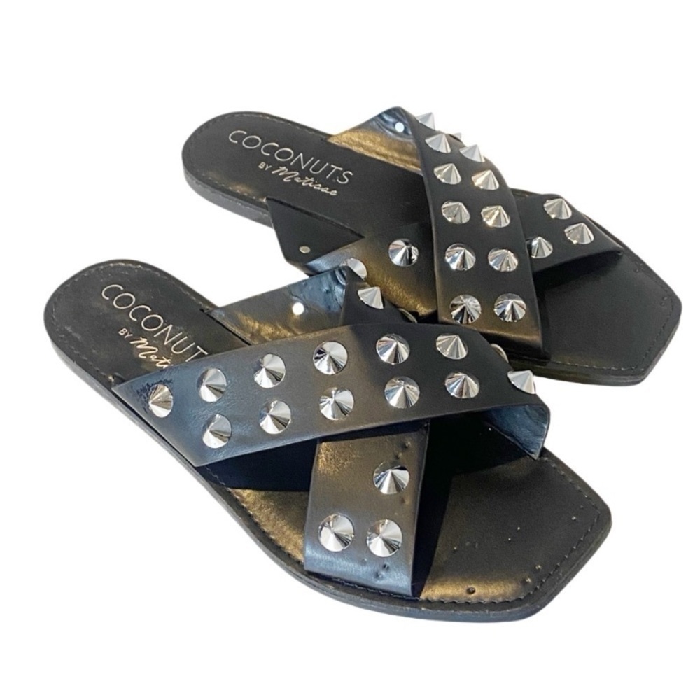 Coconuts by Matisse Lynwood Black Studded Slide Sandals
